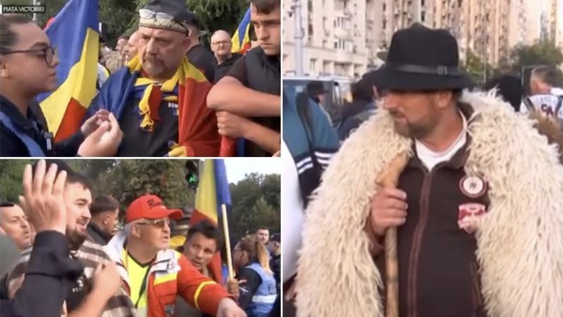 Scandal în fața Guvernului. Fermierii se ceartă cu jandarmii. Au blocat șoseaua și nu vor să intre în zona stabilită pentru protest