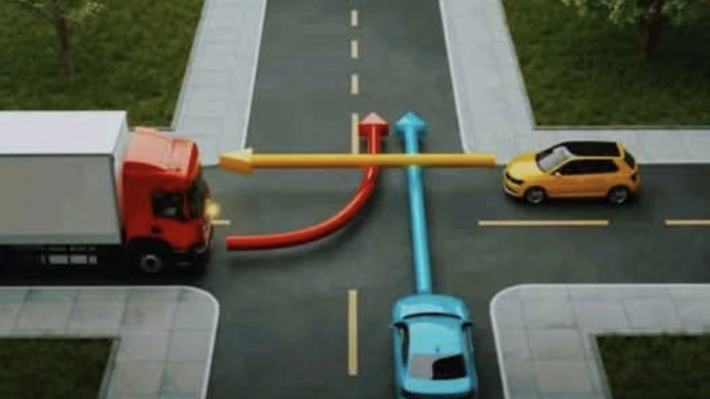 Cei mai mulți șoferi greșesc acest test auto! Care este ordinea corectă de trecere în intersecție?